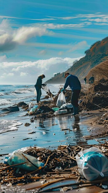 Photo beach cleanup initiative