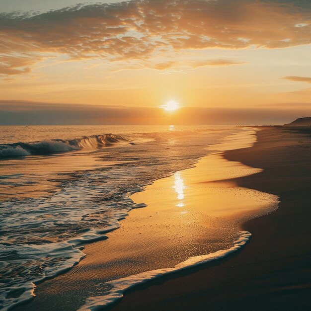 Photo beach during golden hour