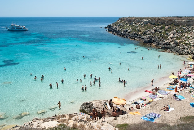 Beach of favignana. aegadian island