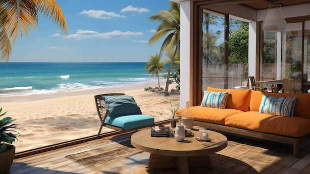 beach front villa HD wallpaper photographic image