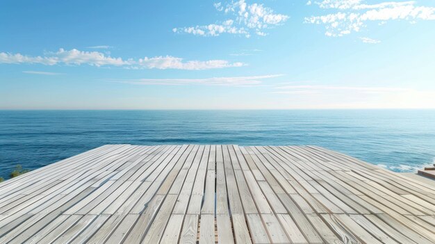 Photo beach house deck overlooking the sea