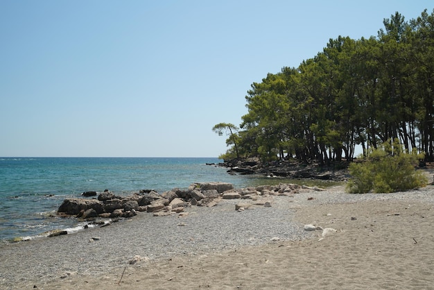 Beach in Mediterranean coast of Antalya Turkiye