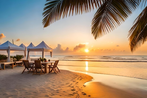 A beach at or near the resort