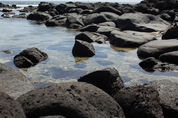 Beach pebble stone in the Indian ocean