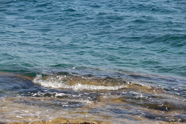 Beach perfect stone turquoise transparent blue water Croatia, Brac island, beach near Supetar