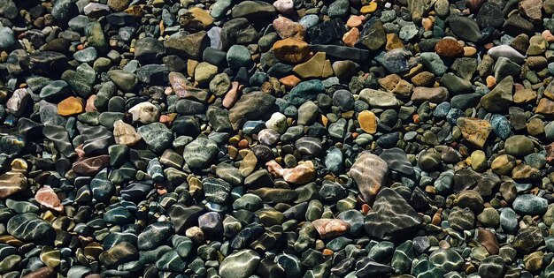 A beach of rocks and pebbles