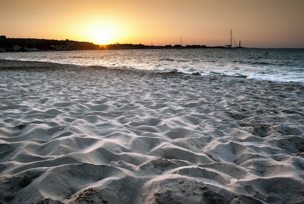 Beach of San vito lo capo at sunset, Sicily