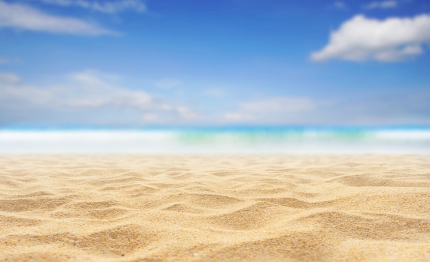 Beach sand and sea sky in summer day