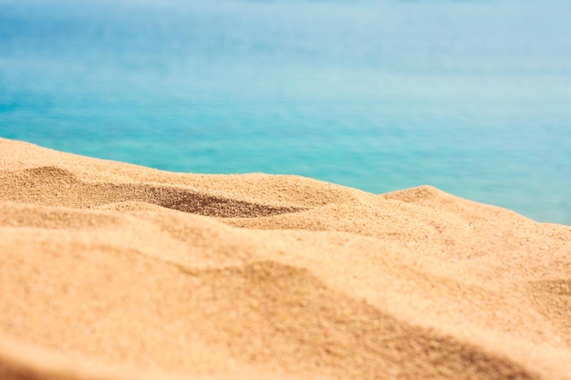 Beach sand in summertime travel seascape vacation and summer holidays concept