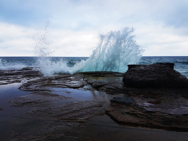 Beach scene with rocks