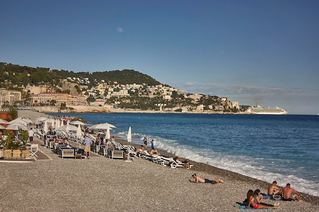 A beach between sea and mountain