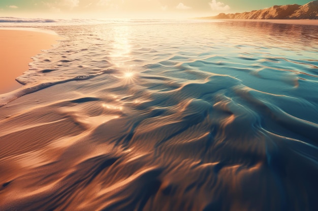 Beach sea sunset Generate Ai