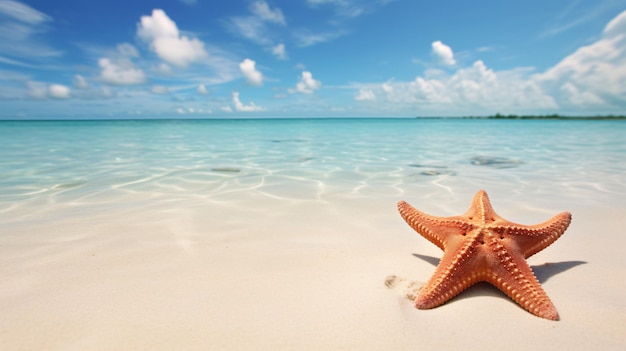 Beach star on sand beach maldives