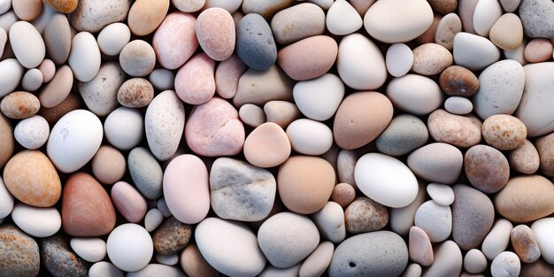 Photo a beach stone background with smooth sunbleached pebbles