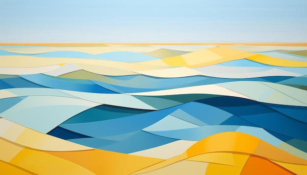 Beach summer and sea geometric abstraction style