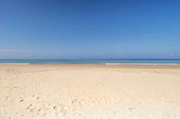 Beach in summer season at karon beach Phuket Thailand Concept Travel and tourEmpty beach is famous tourist destination at Phuket Thailand