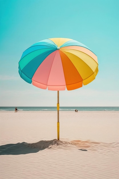 Beach umbrella isolated image for background design simple with copy space