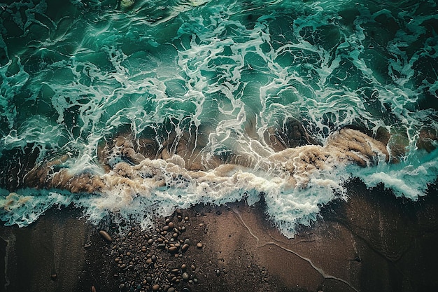 Photo beach wave from above