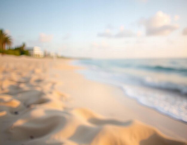 Photo a beach with a beach and a building in the background