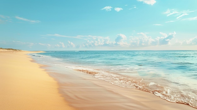 a beach with a beach and sky in the background