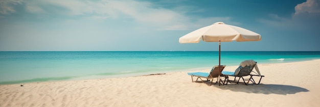 A beach with a beach umbrella and a person on it