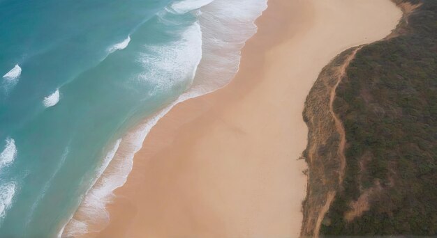 Photo a beach with a bird flying over it and a bird flying over it