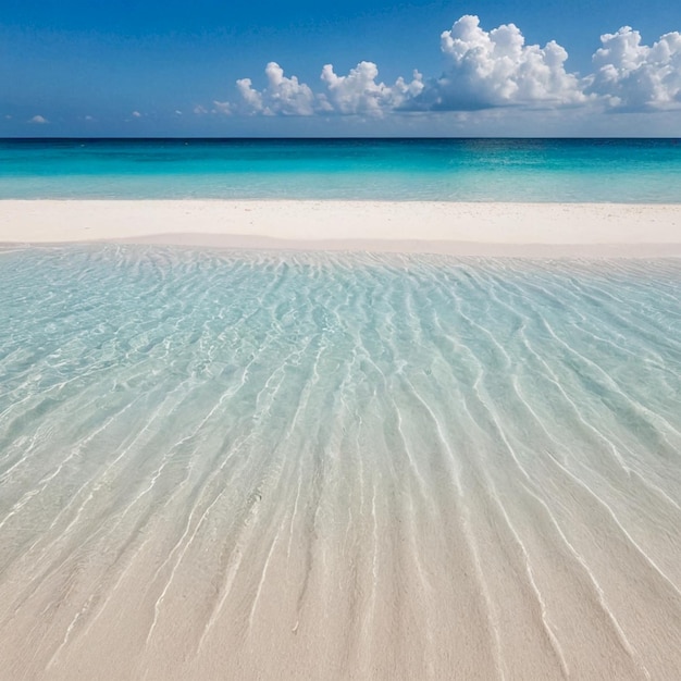 Photo a beach with a blue sky and a few clouds in the background