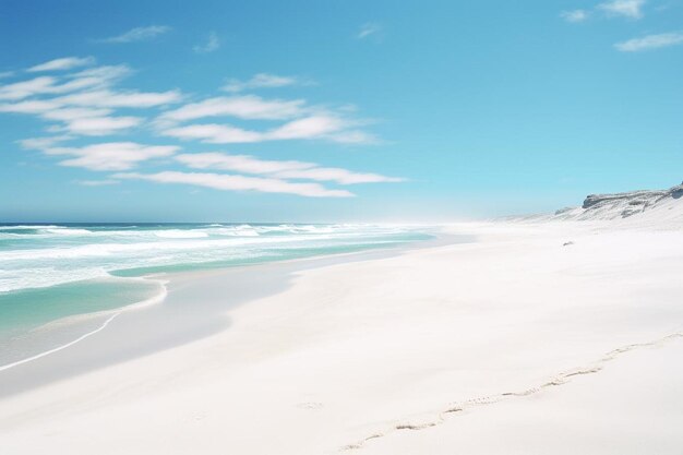 Photo a beach with a blue sky and a few clouds