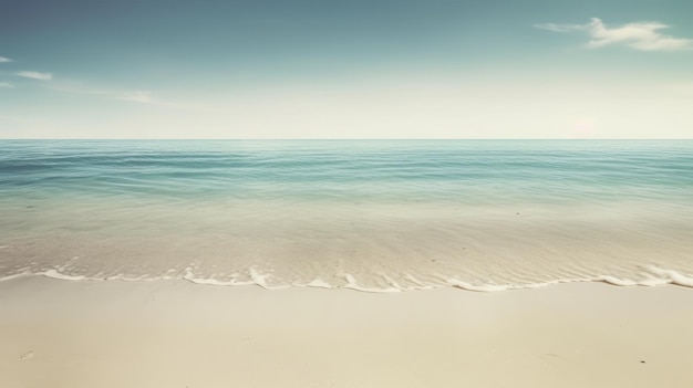 A beach with a blue sky and the sea