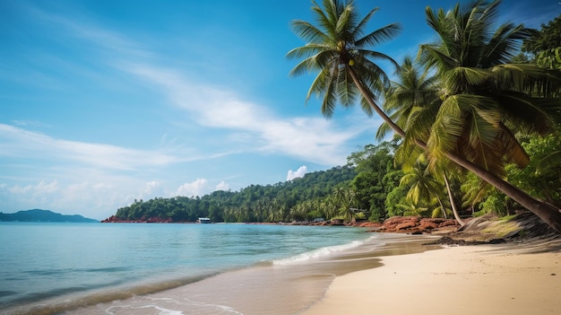 Beach with palm trees Klong Prao Koh Chang Thailand