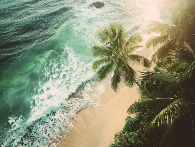 Beach with Palm Trees