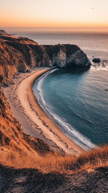 a beach with a sandy beach and a sandy beach