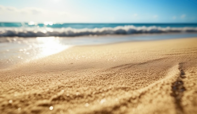 a beach with a wave breaking on it