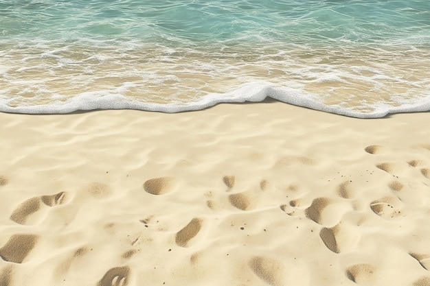 Photo a beach with a wave that has the word  footprints  on it