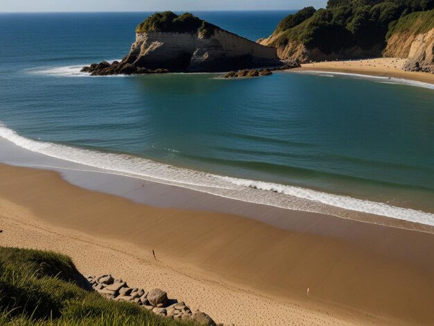 Photo a beach with the word  hi  written on it