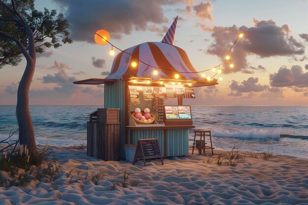 Beachside ice cream stand