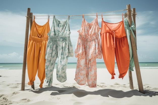 Beachwear trend with ecofriendly materials and recycled fabrics created with generative ai