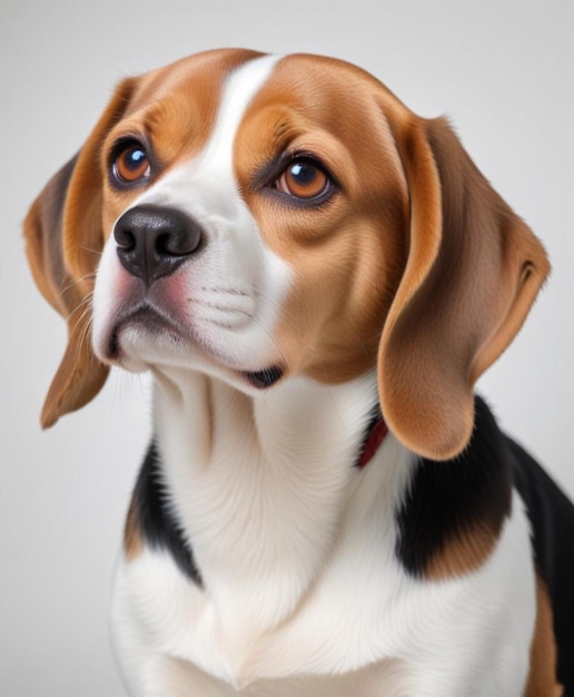 Beagle Dog breed dog sitting on a white background