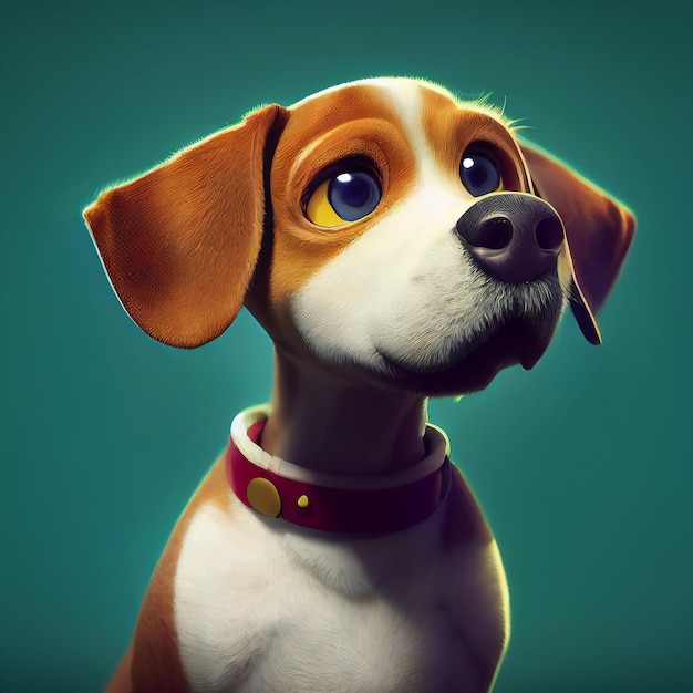 Beagle dog illustration with big eyes