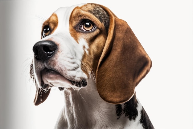 Beagle dog isolated on white background Generative AI