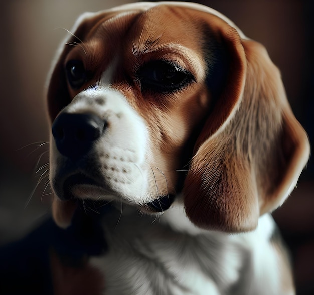 Photo beagle dog smiling