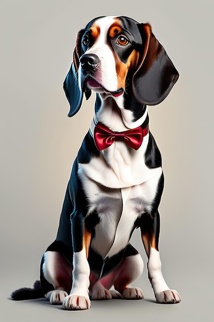 Beagle dog wearing a tuxedo Beagle dog isolated on transparent background