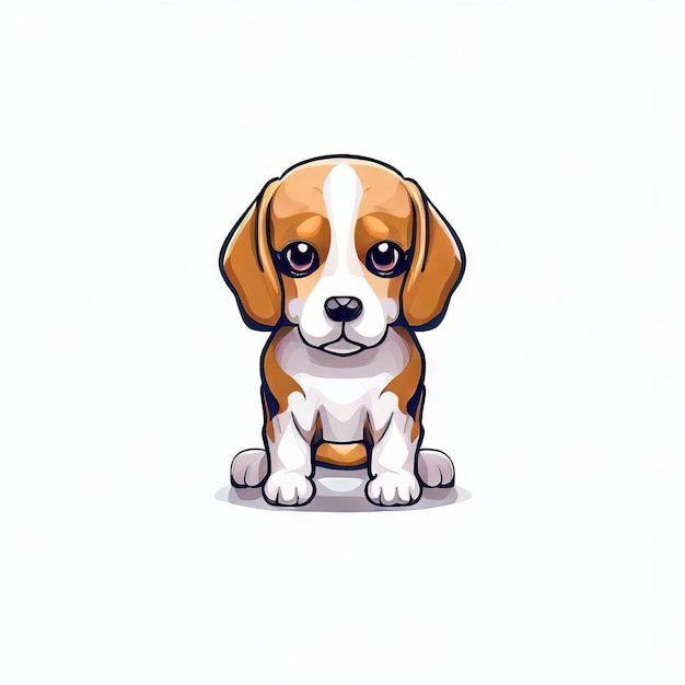 Beagle Pup's Blossom Adventure Generative AI