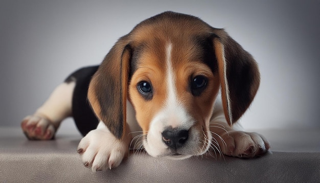 Photo beagle puppy over white background