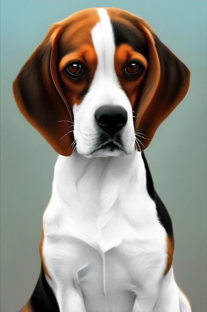 Beagles dog portrait illustration generative ai