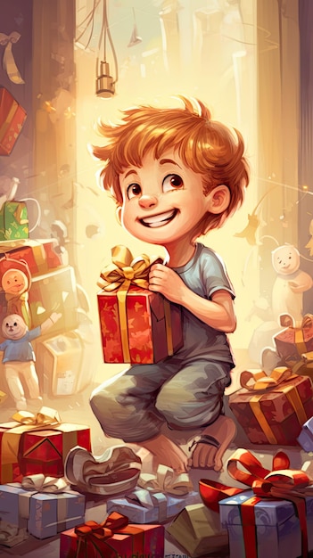 A beaming birthday boy can39t contain his excitement as he eagerly opens a big present box