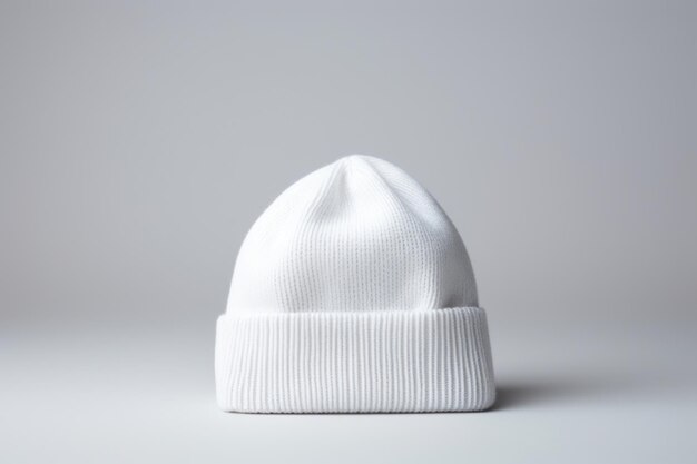 Photo beanie white studio shot headwear