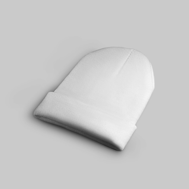 Photo beanie winter white hat isolated on background