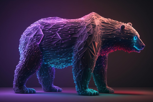 Bear or bearish market in crypto currency or stocks trading Generative Ai