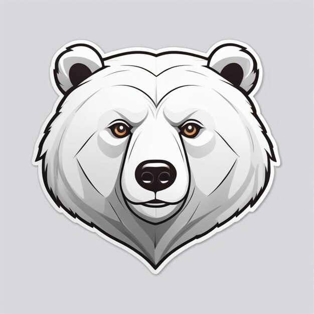 A bear face logo perfect line perfect color clean white background